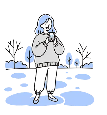 スマートフォンを持った女性