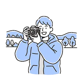 カメラをもった男性